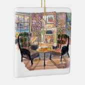 Stil en luie kerstavond in New York Pub Keramisch Ornament (Rechts)