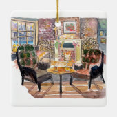 Stil en luie kerstavond in New York Pub Keramisch Ornament (Achterkant)