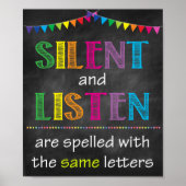 Stil en luister afdrukbaar Poster (Voorkant)