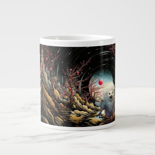 Stil, het is mijn tijd, fantasie witte egel grote koffiekop (Voorkant)