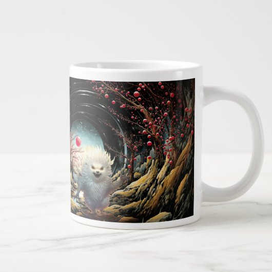 Stil, het is mijn tijd, fantasie witte egel grote koffiekop (Rechts)