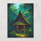 Stil huis in het tropisch bos briefkaart (Voorkant)