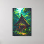 Stil huis in het tropisch bos canvas afdruk (Voorkant)