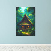 Stil huis in het tropisch bos canvas afdruk (Insitu (Houten vloer))