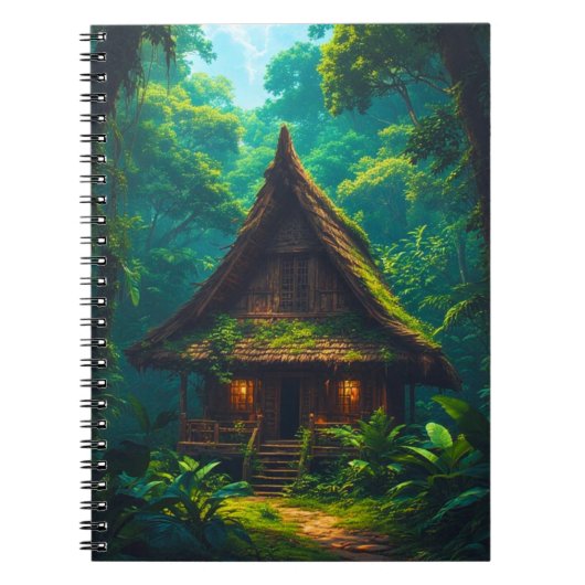 Stil huis in het tropisch bos notitieboek (Voorkant)