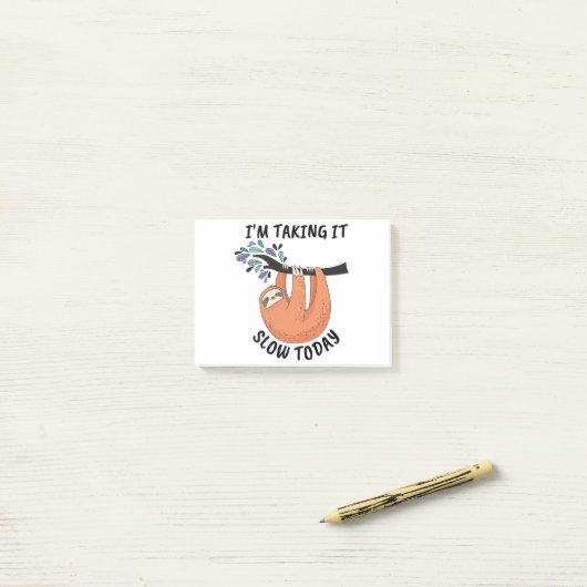 Stil, ik doe het vandaag langzaam. post-it® notes (Op bureau)