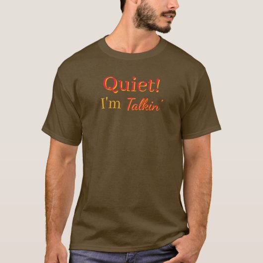 Stil! Ik Praat Mensen Bruin T-shirt (Voorkant)