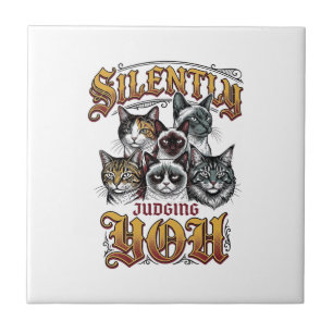 Stil Je Oordelende Vintage Kat Grafische T-Shirt_1 Tegeltje