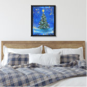 Stil kerstboomnacht door Renee Lavoie Canvas Afdruk (Insitu (Slaapkamer))
