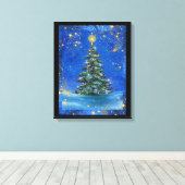 Stil kerstboomnacht door Renee Lavoie Canvas Afdruk (Insitu (Houten vloer))