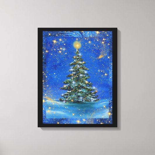 Stil kerstboomnacht door Renee Lavoie Canvas Afdruk (Voorkant)