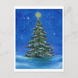 Stil kerstboomnacht door Renee Lavoie Holida Feestdagenkaart