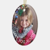 Stil, kerstcadeau voor tante Kerstmis. Keramisch Ornament (Links)