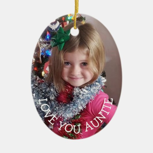 Stil, kerstcadeau voor tante Kerstmis. Keramisch Ornament (Voorkant)