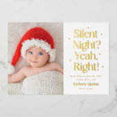 Stil Kerstfeest Echte Folie Geboorteaankondiging Folie Feestdagenkaart (Voorkant)