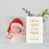 Stil Kerstfeest Echte Folie Geboorteaankondiging Folie Feestdagenkaart (Staand Voorkant)