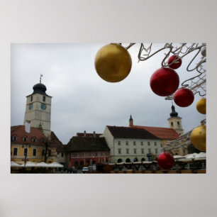Stil kerstfeest poster