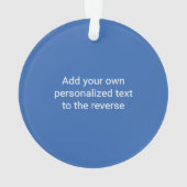 Stil Kerstmis - jouw tekst op de rug van blauw Ornament (achterkant)