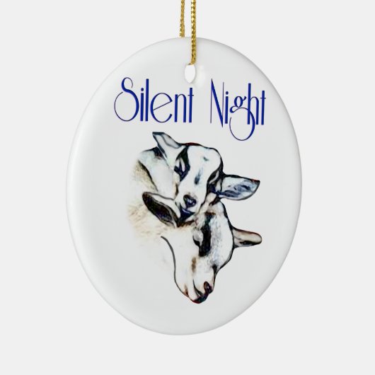 Stil kerstversiering met nachtgeit keramisch ornament (Rechts)