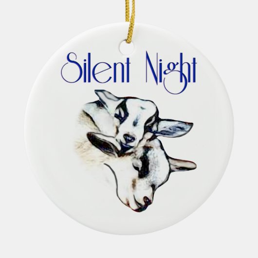 Stil kerstversiering met nachtgeit keramisch ornament (Voorkant)