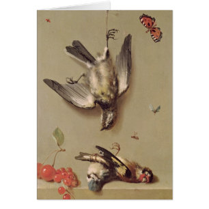 stil leven van dode vogels en kersen, 1712