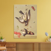stil leven van dode vogels en kersen, 1712 canvas afdruk (Insitu (Woonkamer))