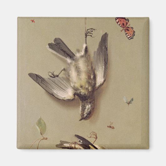 stil leven van dode vogels en kersen, 1712 magneet (Voorkant)
