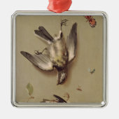 stil leven van dode vogels en kersen, 1712 metalen ornament (Voorkant)