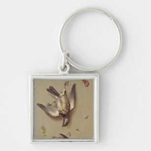 stil leven van dode vogels en kersen, 1712 sleutelhanger