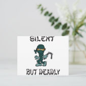 stil maar dodelijk Ninja Fart Briefkaart (Staand voorkant)