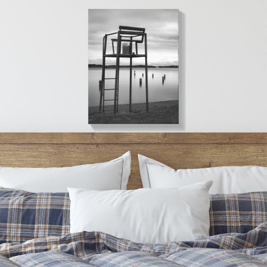 Stil morgenochtend op het strand canvas afdruk (Insitu (Slaapkamer))