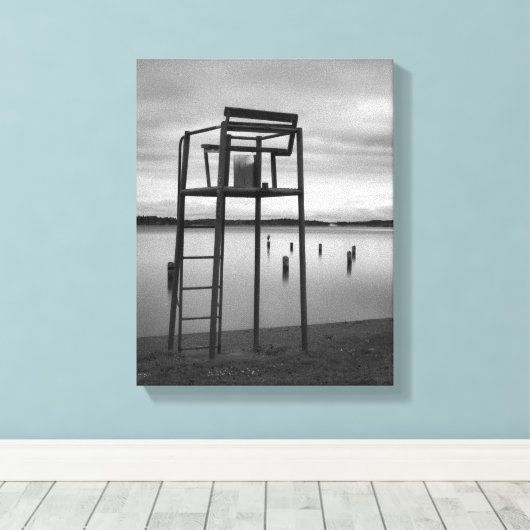 Stil morgenochtend op het strand canvas afdruk (Insitu (Houten vloer))