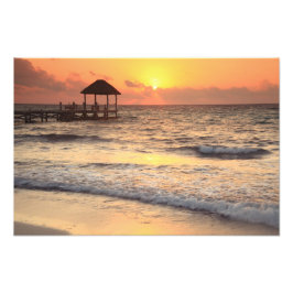 Stil Morning Sunrise over het Caribische Zee Foto Afdruk