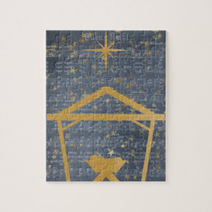 Stil nacht Baby Jezus in de Manger Nativiteit Legpuzzel
