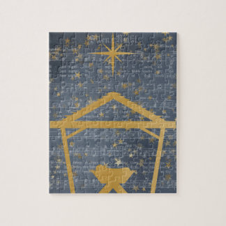 Stil nacht Baby Jezus in de Manger Nativiteit Legpuzzel