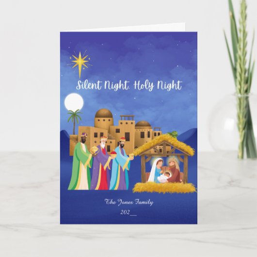 Stil nacht, Heilige nacht Bedankkaart (Voorkant)
