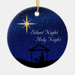 Stil nacht, Heilige Nachtelijke Kerstmis Keramisch Ornament