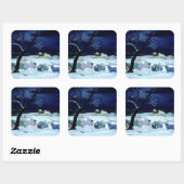 Stil nacht Heilige Nachtnacht 1995 Vierkante Sticker (Vel)