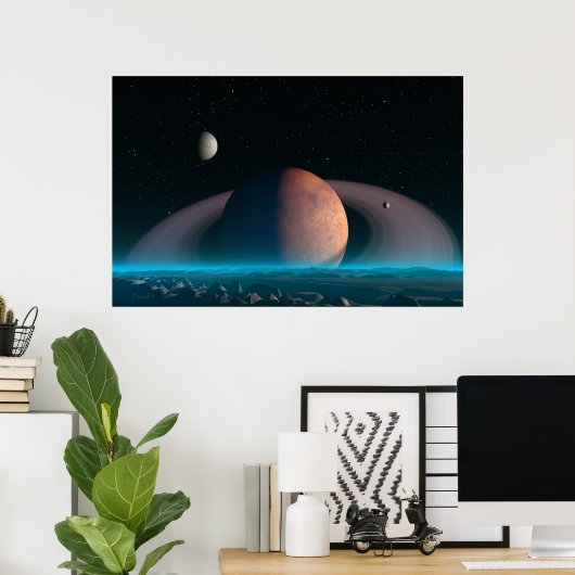 Stil nachtval - ruimteafdrukken poster (Thuiskantoor)