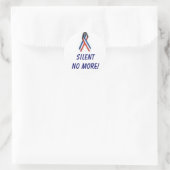 STIL NIET MEER! RONDE STICKER (Tas)