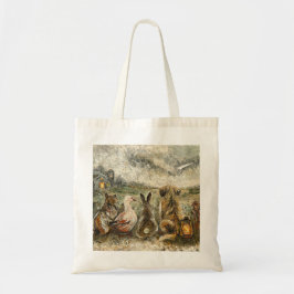 Stil observeren van grillige boerderijdieren  tote bag