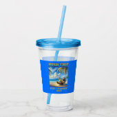 Stil op vakantie, stil ik werk hier! acryl drinkbeker (Achterkant)