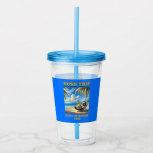 Stil op vakantie, stil ik werk hier! acryl drinkbeker