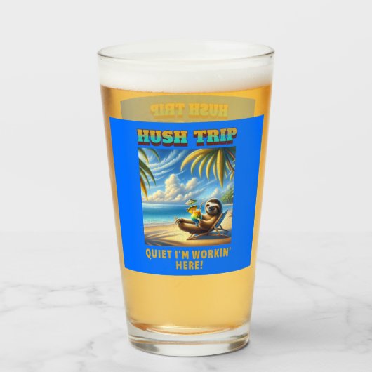 Stil op vakantie, stil ik werk hier! glas (Voorkant gevuld)