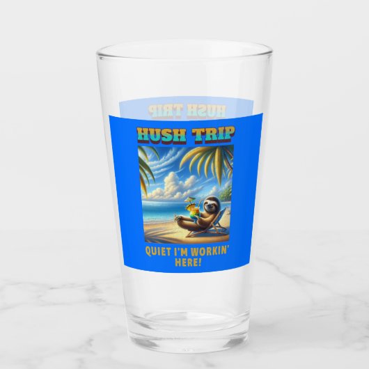 Stil op vakantie, stil ik werk hier! glas (Voorkant)