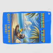 Stil op vakantie, stil ik werk hier! golfhanddoek (Horizontaal)