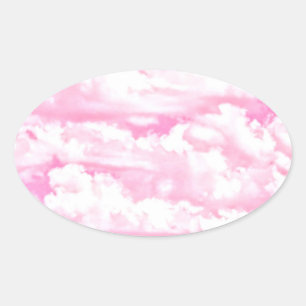 Stil Roos wolken decor Ovale Sticker