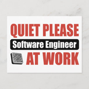 Stil, software engineer op het werk briefkaart