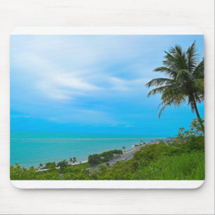 Stil strand met kokosnootboom muismat