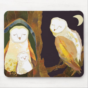 Stil Tijd van de Familie van Cute Owl Muismat